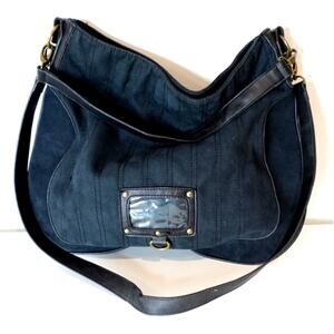 Blue Green Suede Hobo Bag Purse